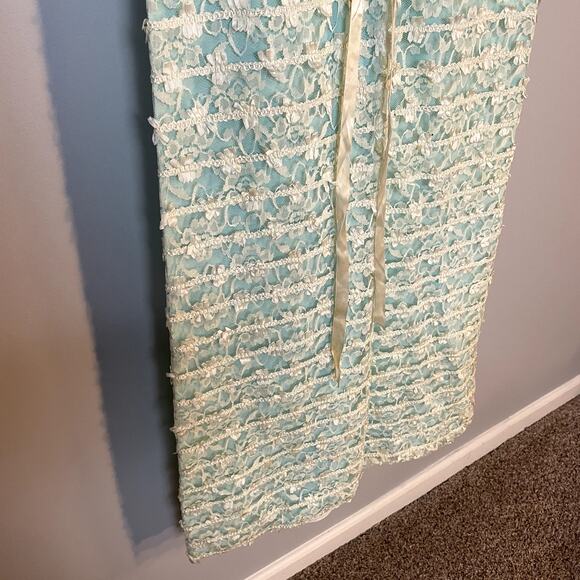 Vintage Handmade Regency Style Floral Lace Blue A-Line Dress SZ S | Bridgerton - Picture 7 of 14